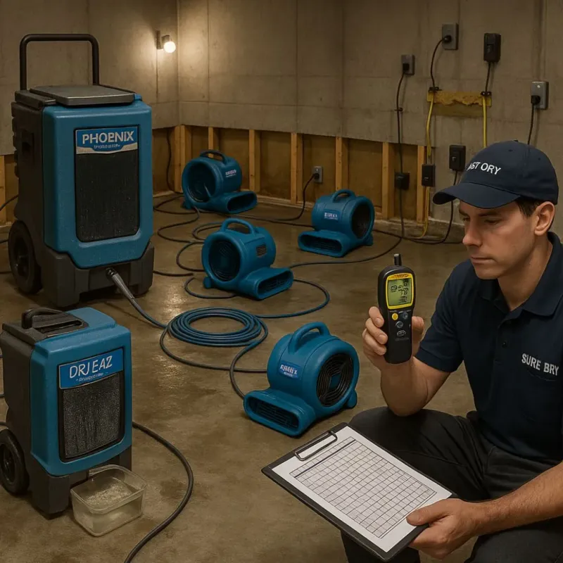 Structural Drying and Dehumidification process in West Haven-Sylvan, OR